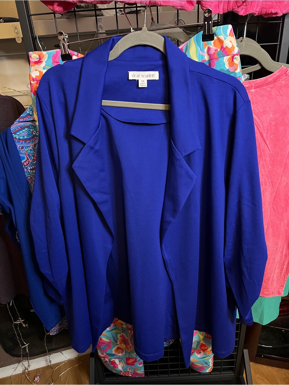 dear scarlett Royal Blue Open-Front Blazer